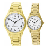 Reloj Pareja Q&q Duo Mujer Hombre Acero Inoxidable Relojes