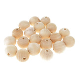 20pcs Perlas Redondas Sueltas De Madera Espaciadoras Para