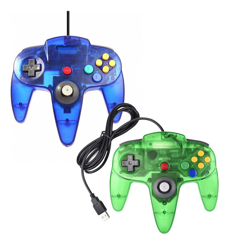 Pack 2 Joysticks Usb Pc Diseño N64 Goforit