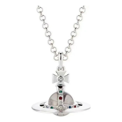 Collar Estilo Orbe Satélite Con Cristal Elegante Bijou
