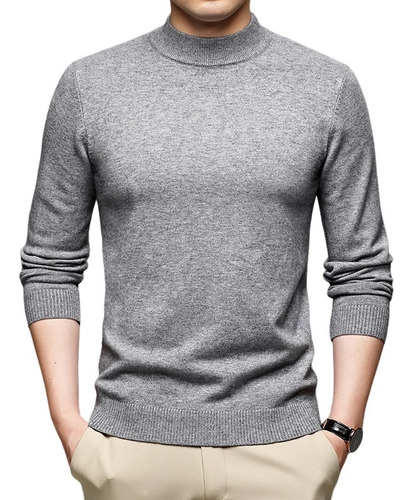 Suéter De Punto Con Cuello Semialto Para Hombre Sweater