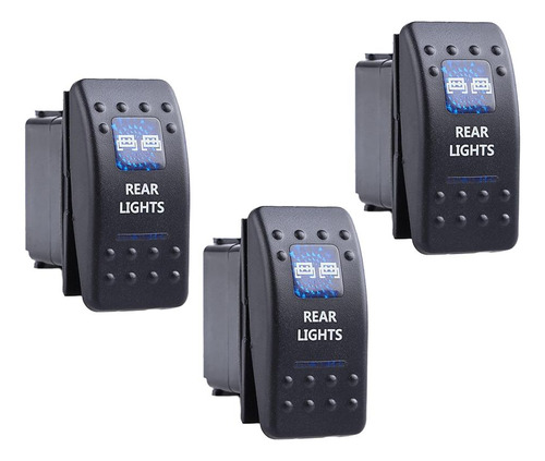 3x Boat 12 24v Rocker Led Lámpara Trasera Interruptor De