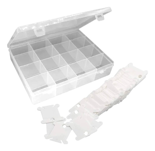 Caja Organizadora De Bobinas Hilo De Bordar + 100 Bobinas F