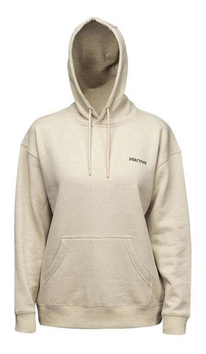 Polerón Mujer Marmot Chest Logo Hoody Crema