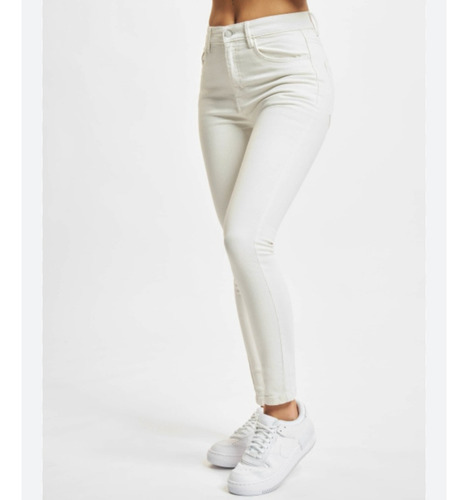 Pantalon Ecocuero Mujer - Jeans Elasticados Botón Cierre