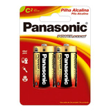 2 Pilhas Alcalinas Panasonic C (média)