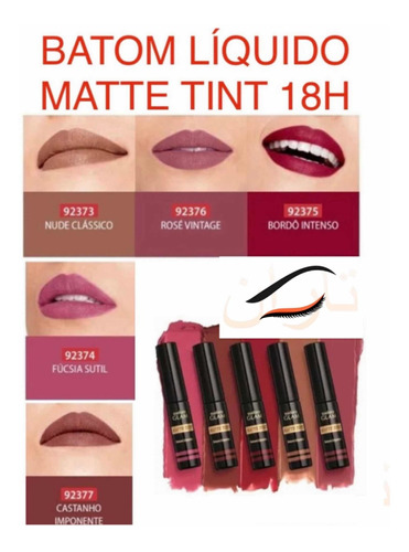 Kit C 2 Batom Líquido Eudora Matte Tint 18h Sem Retoque 4ml 