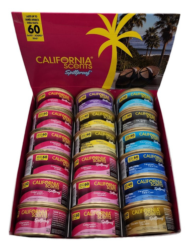 Aromatizante California Scents Aroma Mixto 18pzas Spillproof