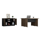 Mesa Escritorio Doble + Gabinete 2p Home Office