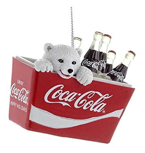 Oso Polar Cub En Cooler Ornamento De Coque Coca-cola