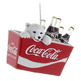 Oso Polar Cub En Cooler Ornamento De Coque Coca-cola