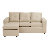 Seccional Emilia Cuero Sintético Beige / Muebles América