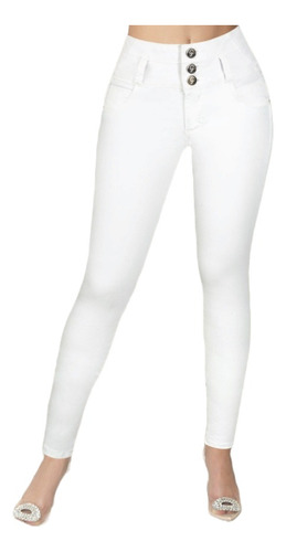 Ciclon Jeans Pantalon Blanco Colombiano Levanta Pompa 