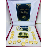 Arras Boda Set De Lujo Chapa Oro 24k Calidad Medalla