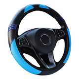 Funda Cubre Volante Accesorio Auto Mujer Carbono Gato Azul