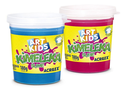 2 Potes - Kimeleka Slime Original Acrilex Art Kids 180g Cada