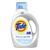 Tide Free & Gentle - Detergente Liquido Suave Para Ropa, 64