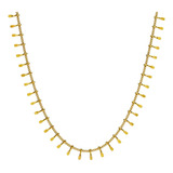 Collar Gargantilla Para Mujer Cadena Y Dijes Fleco Color Oro
