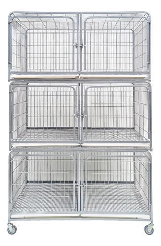 Canil Gatil 6 Lugares Grande Modular Pet Shop Galvanizado