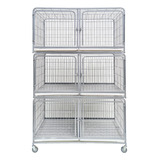 Canil Gatil 6 Lugares Grande Modular Pet Shop Galvanizado