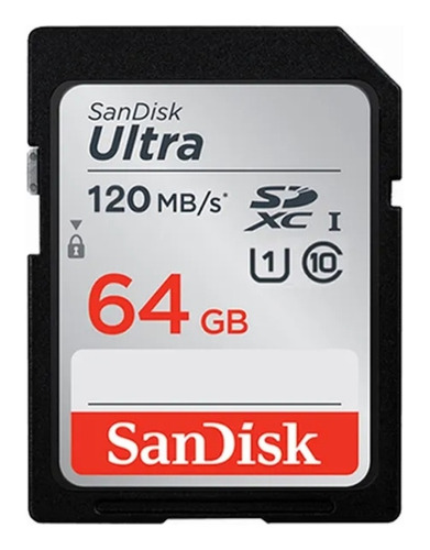 Cartão De Memória Sandisk Ultra 64gb 120mb/s Full Hd Sdxc Uhs-l Sdsdun4-064g-gn6in