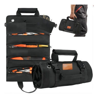 Lyakixazy Mochilas Portaherramientas Bolsa De Herramienta Enrollable, Organizador Bolsas Herramientas Con 6 Bolsillos, Tela De Oxford Impermeable, Resistente Para Carpintero, Maquinista, Electricista