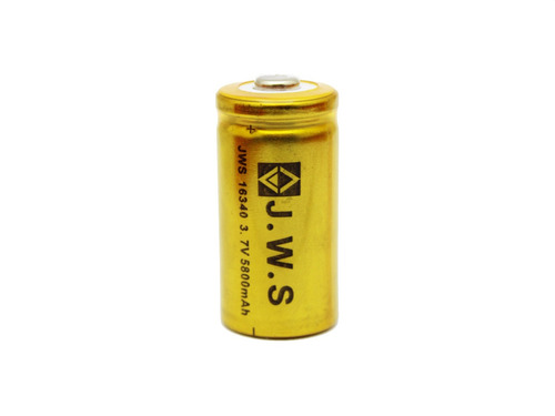 6 Baterias Gold Jws Recarregável 16340 3,7v Cr123a