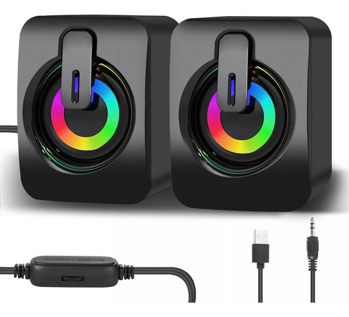 Bocinas Para Pc Computadora Escritorio Altavoz Rgb Subwoofer