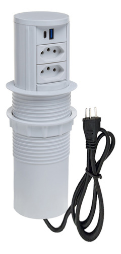 Torre Multiplug 2 Tomadas 10a + 2usb (a+c) + Indução 20w