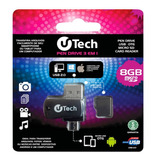 Pen Drive 3 Em 1 Utech Otg Adaptador E Cartão Micro Sd 8gb