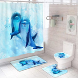 Nljihkure Juegos De Cortinas De Ducha Con Delfines Azules Y 