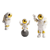 3 Piezas De Decoración De Astronautas, Bonita Modelo, Pequeñ