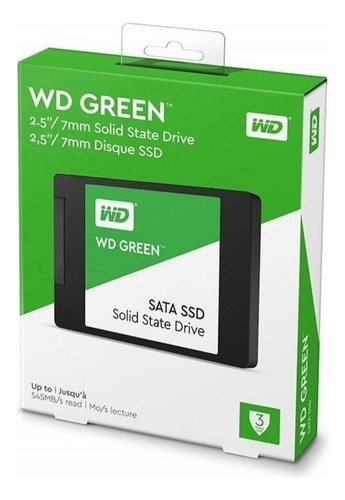 Ssd Wd Green 480gb 2,5 Sata Iii 545mb/s Wds480g3g0a