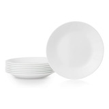 Platos Corelle, 8 Unidades, Color Blanco Helado, 17 Cm