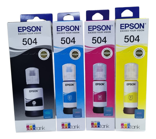 4 Tintas 504 Originales Para Epson L4150 L14150 L4260 L6270