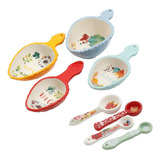 The Pioneer Woman 8 Piece Set - 4 Willow Measuring Scoops An