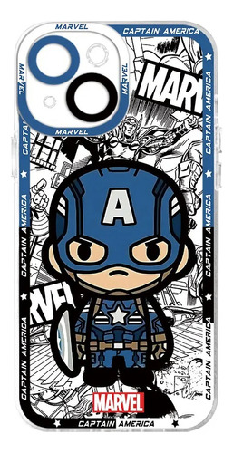 Funda De Silicona Para iPhone Diseño De Captain America