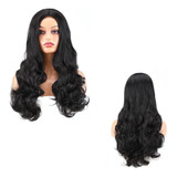 Peruca Lace Wig Fibra Futura Ondulada 70cm Cabelo Orgânico 