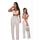 Conjunto Alfaiataria Reveillon Croped E Calça Blogueira