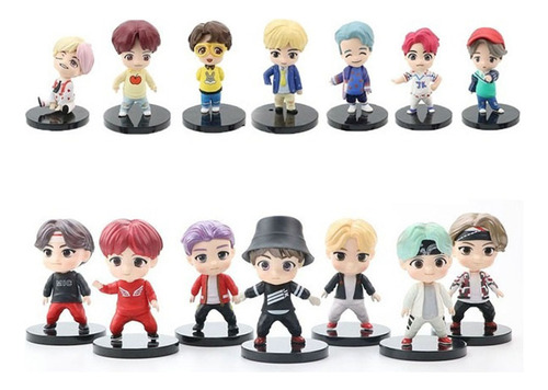 * 14pcs/set Bangtan Meninos Modelo Brinquedos Pvc Figuras