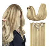 Maxita - Extensiones De Cabello Humano Con Clip, Color Rubio