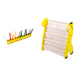 Kit Montessoriano Rack Para Livros Infantil + Porta Lápis