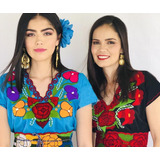 Lote 10 Blusa Artesanal Típicas Mexicanas Bordado Chiapas.