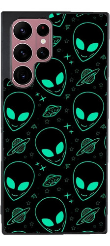 Funda Para Galaxy Marcianos Aliens Fondo Negro Verde