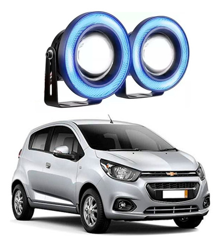 Faros Niebla Ojo De Angel Chevrolet Spark Potentes Luz Led