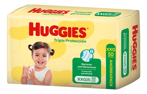 Pañales Huggies Triple Protección Ahorrapack  Xxg