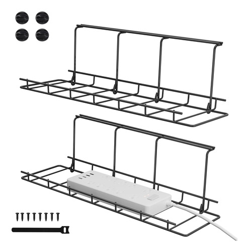 2 Bandejas Organizadoras De Cables Para Escritorio Metal