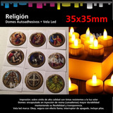 Vela Led + Autoadhesivo Resinado Religioso 35mm - Promo