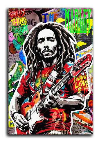 Cuadro Decorativo En Tela Canvas Bob Marley Art