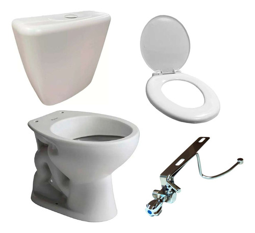 Combo Inodoro Ferrum Mochila Pvc Asiento Pvc + Bidet Andina 